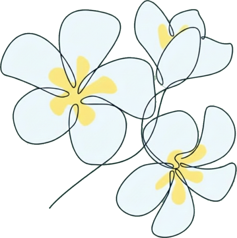 A simple and elegant line illustration of flowers by Simon Bonwick